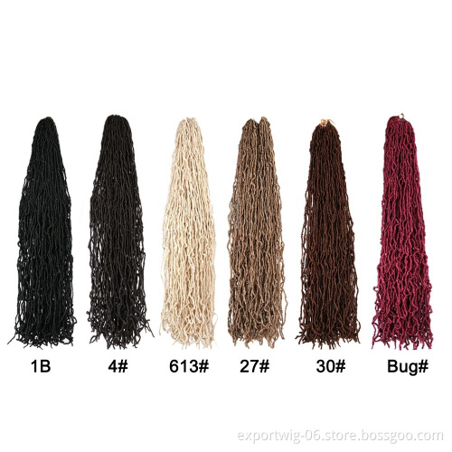 18 24 36inch Goddess Faux Locs Curly Synthetic braiding hair New Soft Locs Crochet Braids Hair Crochet Hair African Roots